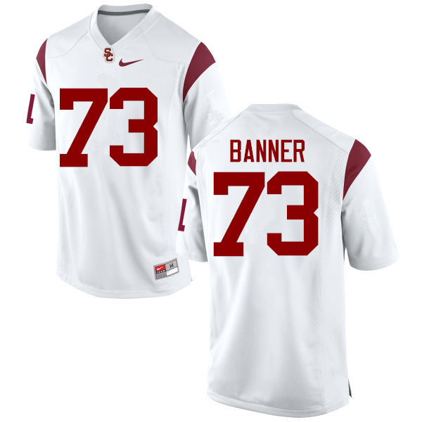 Men #73 Zach Banner USC Trojans College Football Jerseys-White